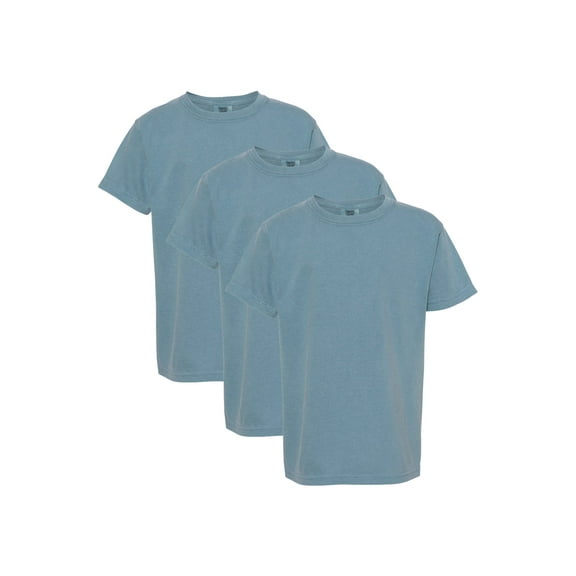 Comfort Colors Youth Midweight T-Shirt, 3-Pack, Ice Blue, M