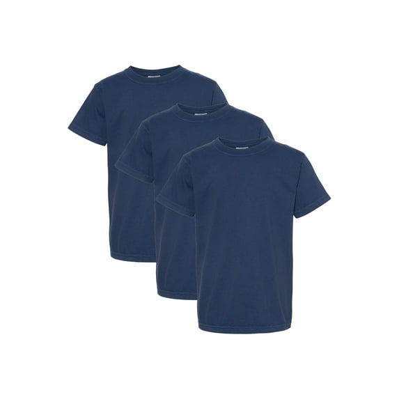 Comfort Colors Youth Midweight T-Shirt, 3-Pack, True Navy, XS