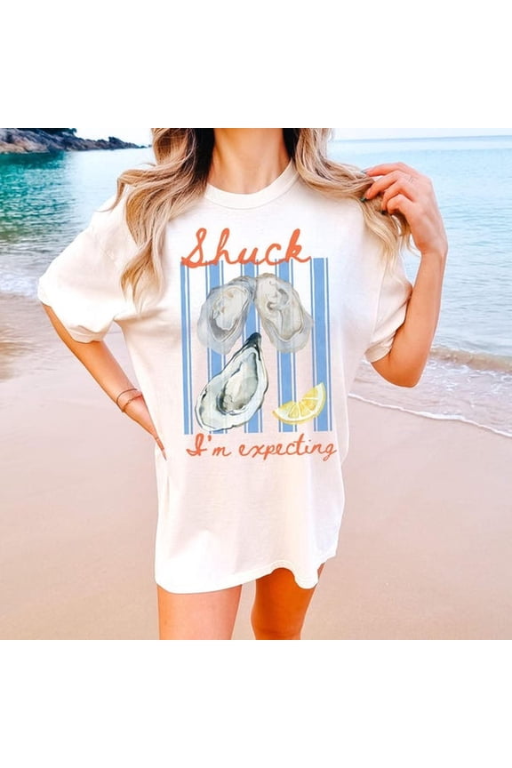 Comfort Colors beach maternity Tshirt, funny baby reveal, beach Pregnancy Announcement Shirt, gift for mom to be, oyster baby shower gift