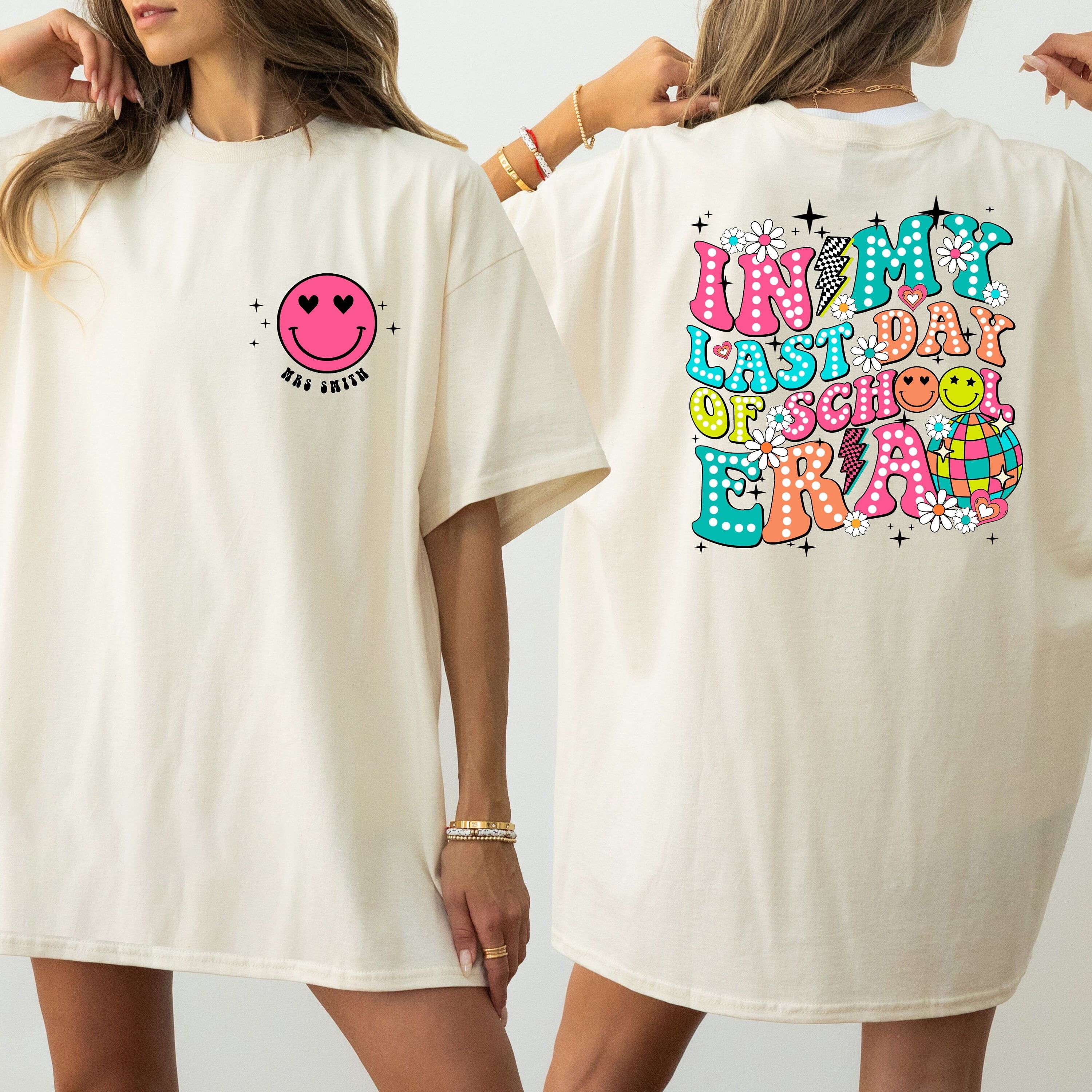 Comfort Colors® İn My Last Day Of School Era Shirt, Teacher Custom Name ...