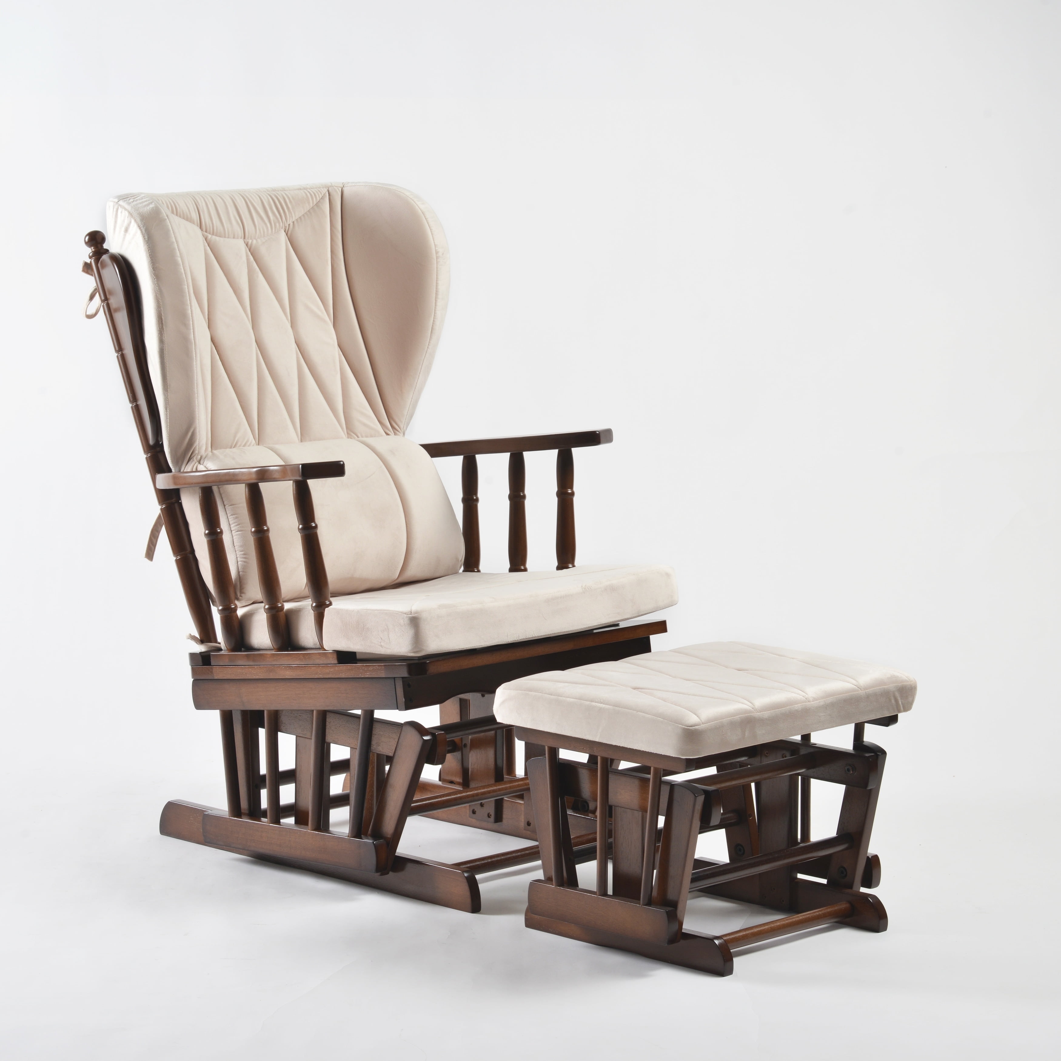 Comfort Deluxe Glider Chair and Ottoman Set Beige - Walmart.com