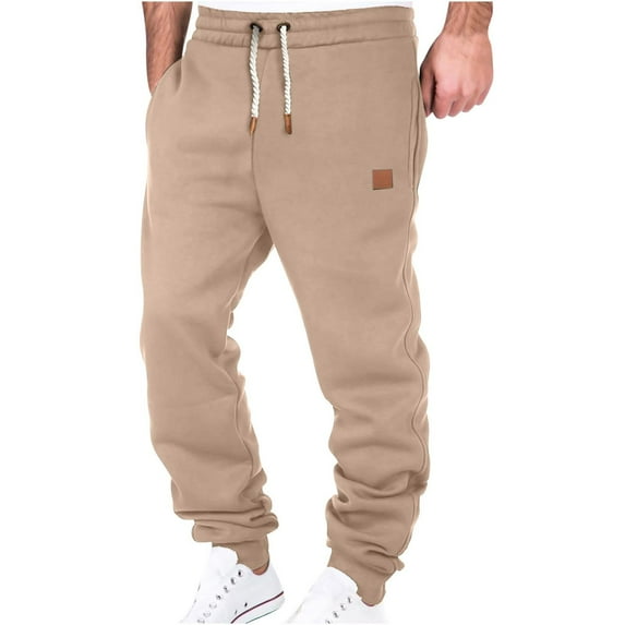 Comfort Drawstring Sweatpants for Men Solid Joggers Sports Pants Basic Cinch Bottom Lounge Running Pants 3X-4X