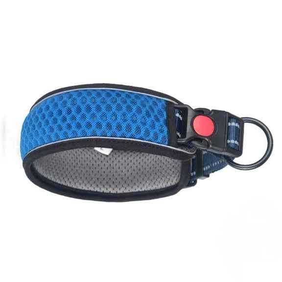 Comfort Fit Dog Collar, Anti-Choke Neck Safe Dog Training Collar, Wide Padded, Breathable, Adjustable , Soft Cushion Neck Protector for Dogs (XL, Blue)