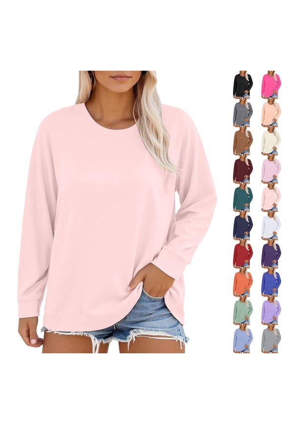 Comfort Fit Long Sleeve Tee for Women Summer Casual Loose Fit Top Everyday Shirt