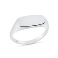 thumbnail image 1 of AFFY Comfort Fit Narrow Rectangular Signet Ring In 14K White Gold Over 925 Sterling Silver, Ring Size-11.5, 1 of 3