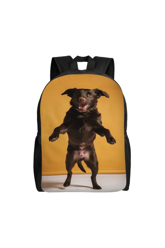 Comfort Fit Unisex Happy Jumping Canine Backpack Great Design Durable For Daily Commute & Travel Adventures 16 Inch