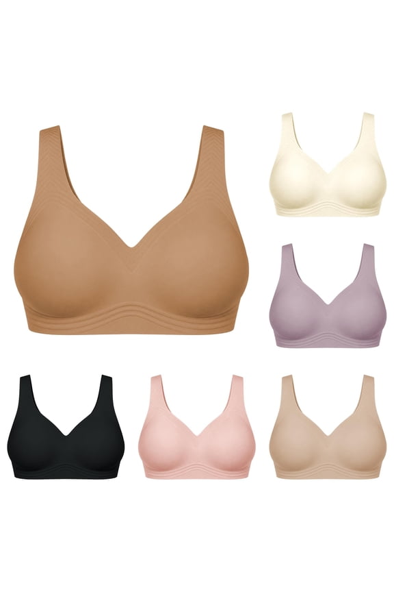 Comfort Fit Wireless Lace Demi Bra for Everyday Support Underwear with Soft Cups And Breathable Mesh Large Size Bras