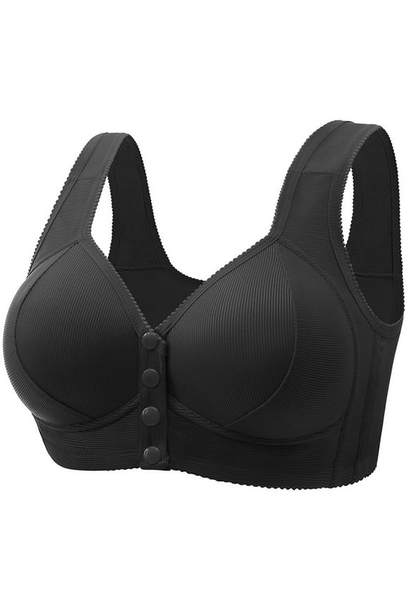 Comfort Front Closure Bras For Women Over 60 - Wireless Support Bra With Full Coverage & Non-Slip Grips