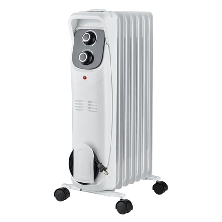 Comfort Glow 1500W Electric Oil Filled Radiator Heater, White - EOF284
