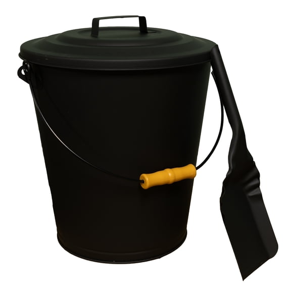 Comfort Glow 6-Gallon Ash Bucket with Shovel, Tight Lid, Wooden Handle - CGAB