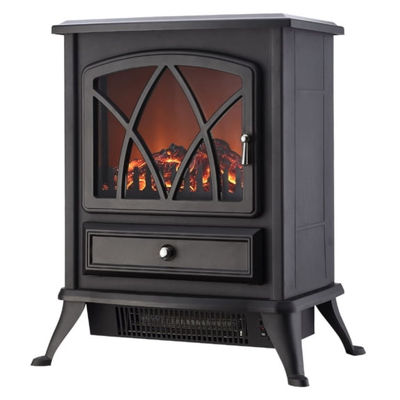 Comfort Glow Ashton Freestanding Portable Electric Fireplace Stove Heater with Blower, 1,500/750 Watts, 4,800 BTUs, 3D Flame Effect, 6-Ft. Cord