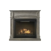 Comfort Glow Dual Fuel Ventless Gas Fireplace w/ Remote Heats 1400 sq ft Pewter Oak - GFD4605R