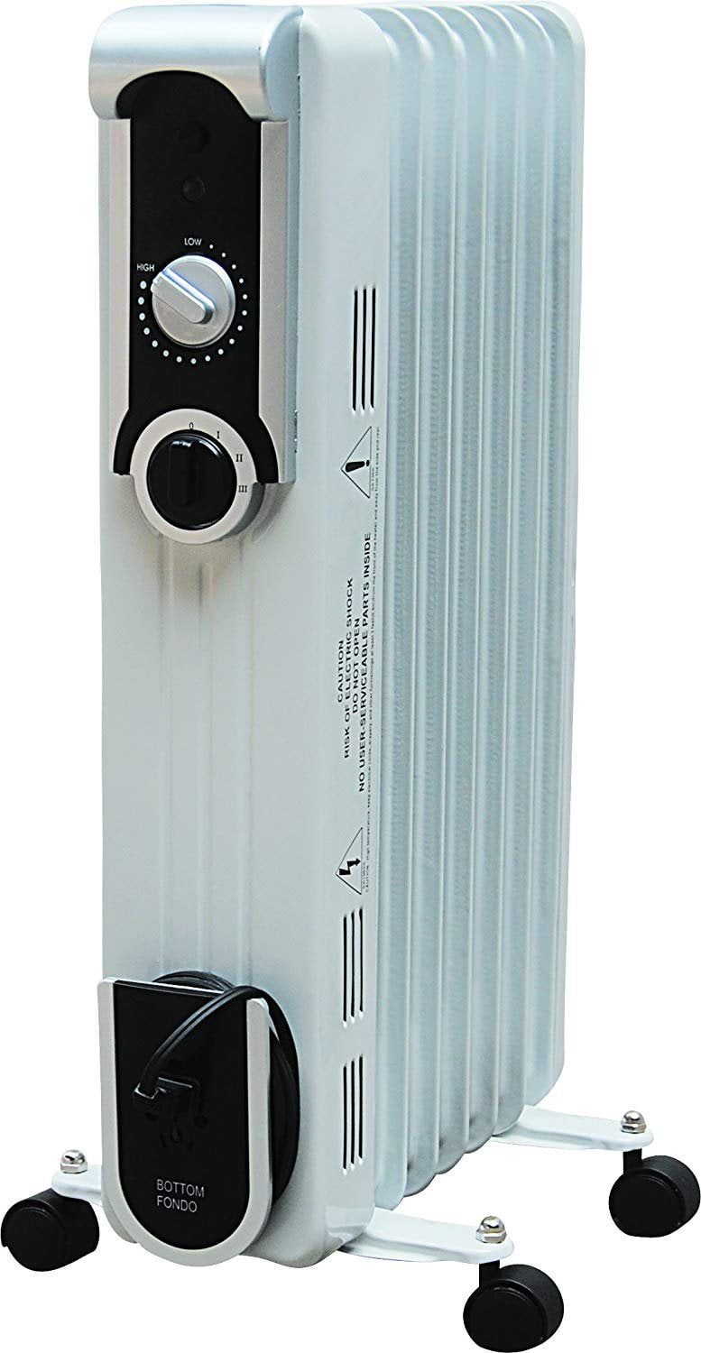 Costway 700 W Portable Mini Electric Oil Filled Radiator Heater 7-Fin  Thermostat Home