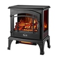 thumbnail image 1 of Comfort Glow EQS5140 Sanibel 3 Sided Infrared Quartz Electric Stove Black Finish, 1 of 2