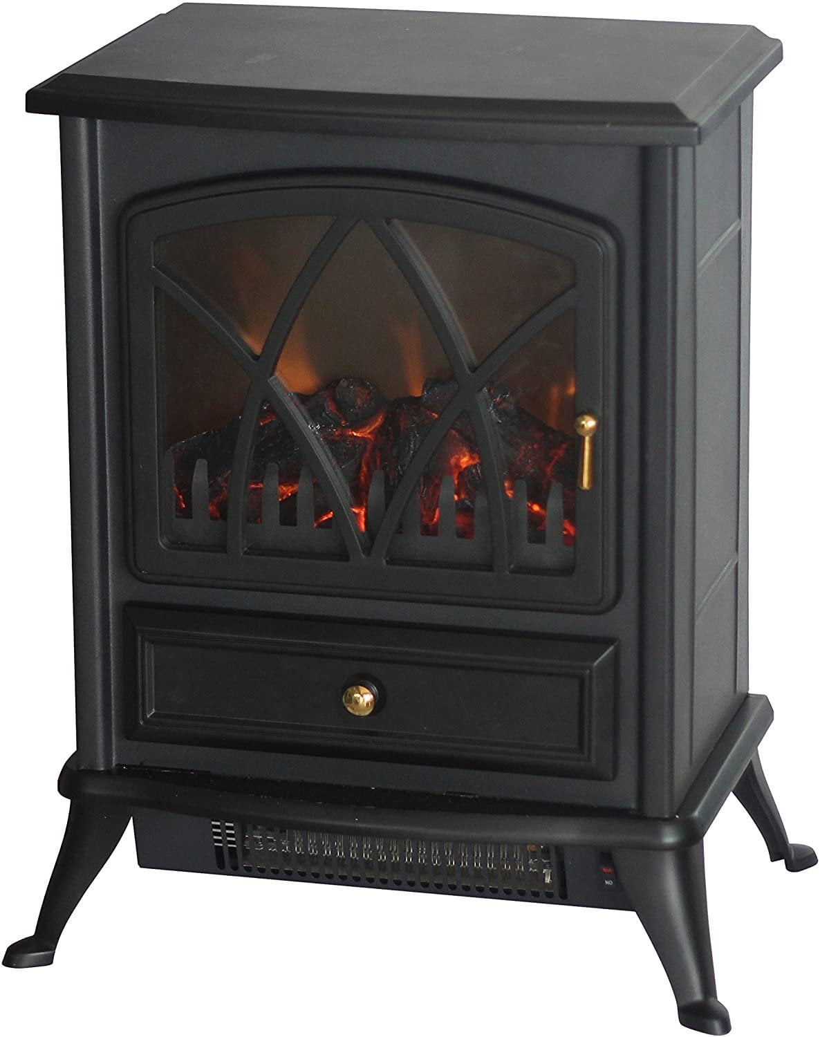 Ashton Black Electric Portable Wood Stove Heater