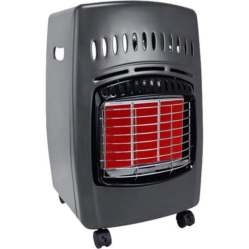 Gray Compact Propane Heater with Automatic Shut-off