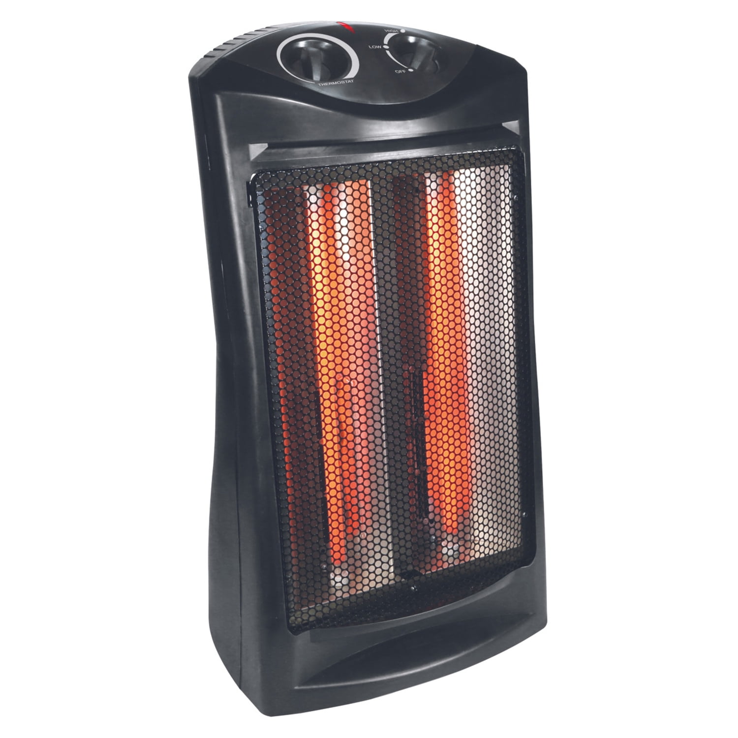Black Infrared Quartz Electric Tower Heater with Thermostat