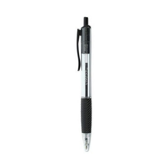 Comfort Grip Ballpoint Pen, Retractable, Medium 1 Mm, Black Ink, Clear Barrel, Dozen | Bundle of 2 Dozen
