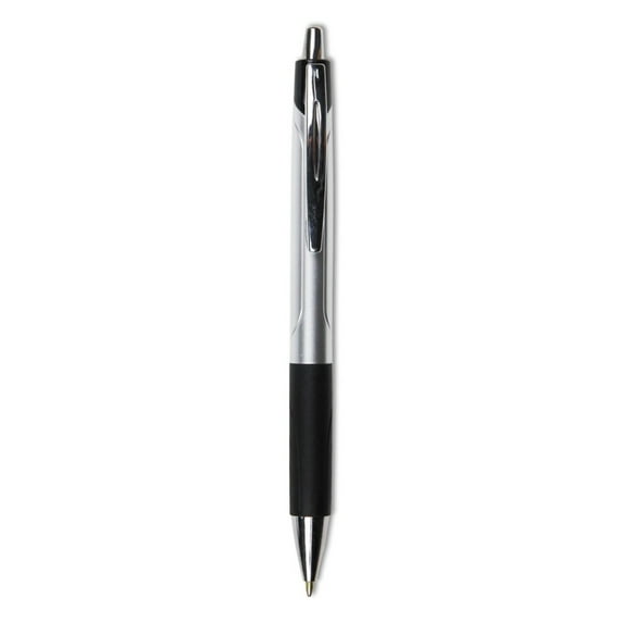 Universal Office Products 15540 Advanced Ink Retractable Gel Pen, Black Ink, Silver Barrel, 1.0 Mm Medium