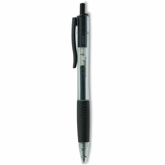 Comfort Grip Medium 0.7mm Retractable jel Pen - Black (12-Piece)