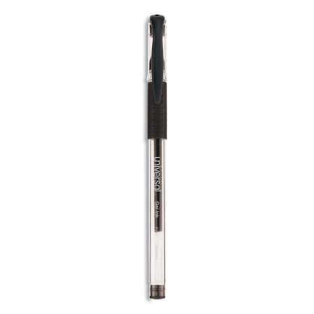 Fine 0.5 mm, Comfort Grip jel Pen - Black , Clear Barrel (1 Dozen)