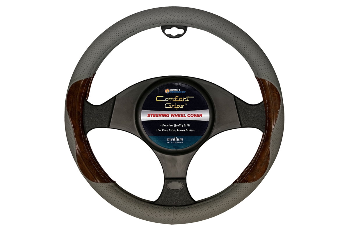 Comfort Grips Luxe Grip Medium Grey Steering Wheel Cover