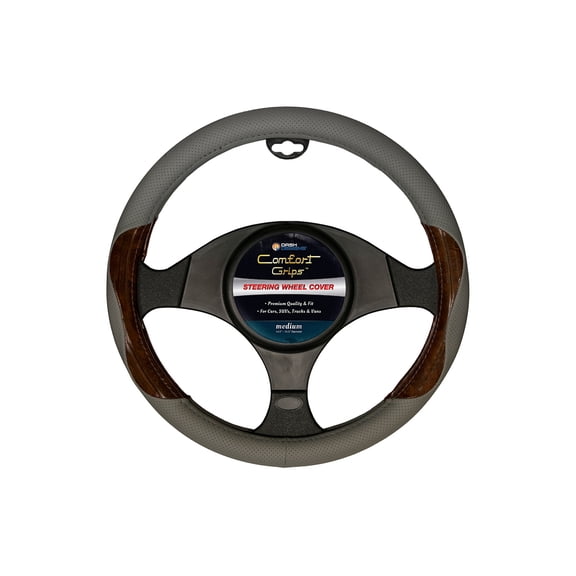 Comfort Grips Luxe Grip Medium Grey Steering Wheel Cover