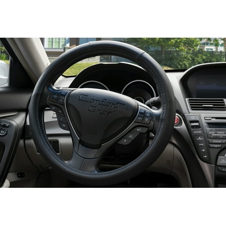Comfort Grips Steering Wheel Cover - Carbon Smooth Medium (14.5 - 15.4) Black
