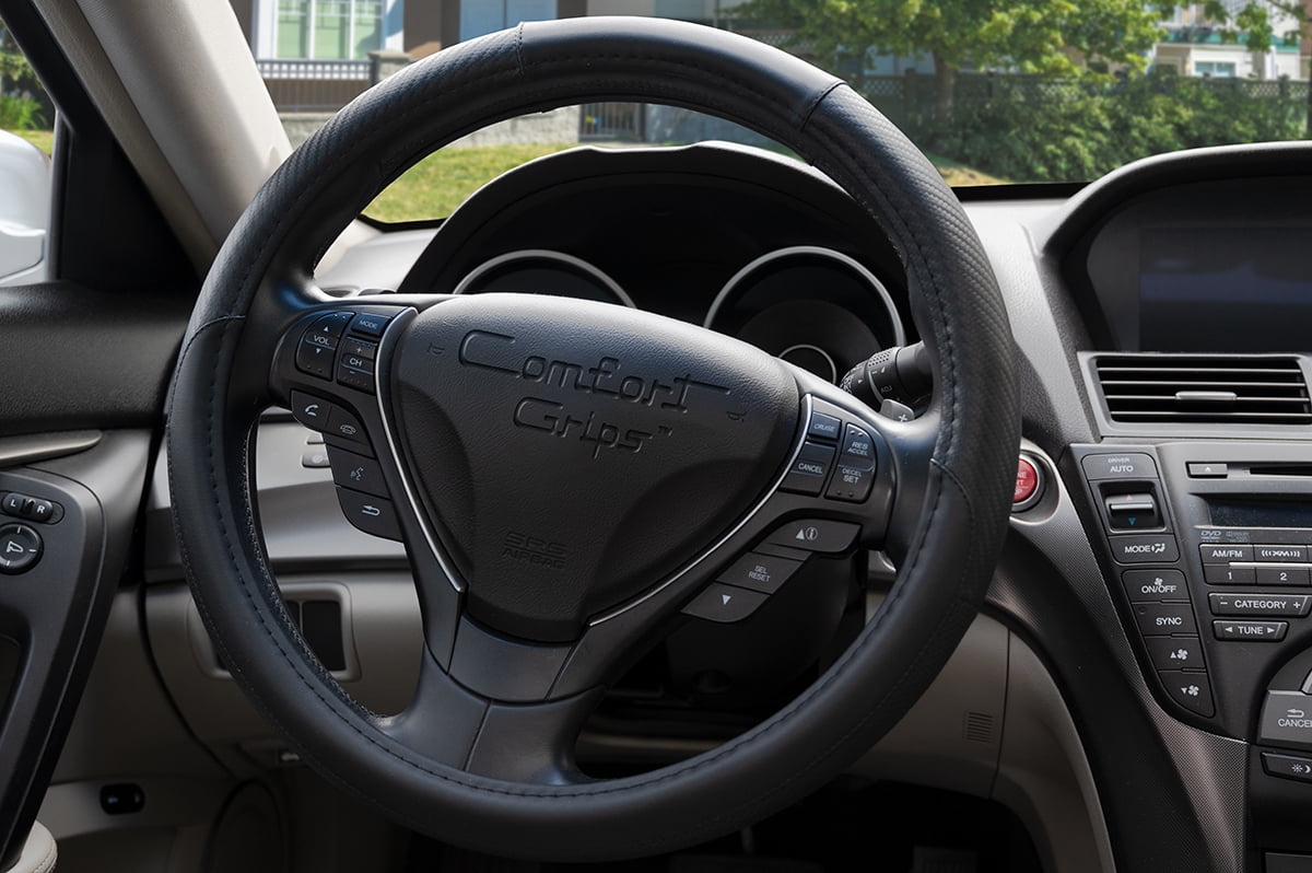 Comfort Grips Steering Wheel Cover - Carbon Smooth Small (13.5 - 14.4) Black