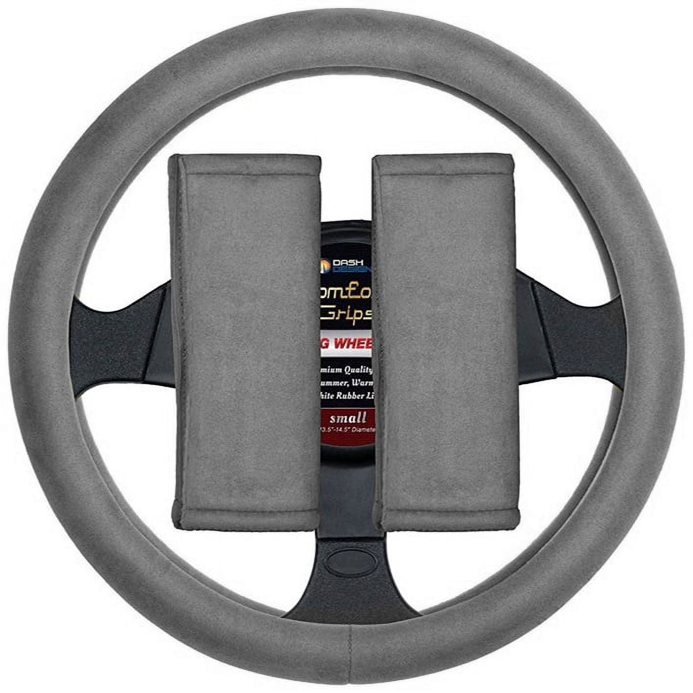 Comfort Grips - Steering Wheel Cover / Seat Belt Cushions Combo Pack Large (15.5 - 16.4) Tan