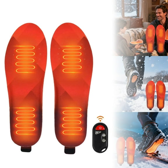 Comfort Heated Insoles, Electric USB Powered Foot Warmer, Winter Warm Cutable Feet Heater Shoe Insole for Hiking Camping, Thermal Sole for Men and Women (EU-L-41-46-A)