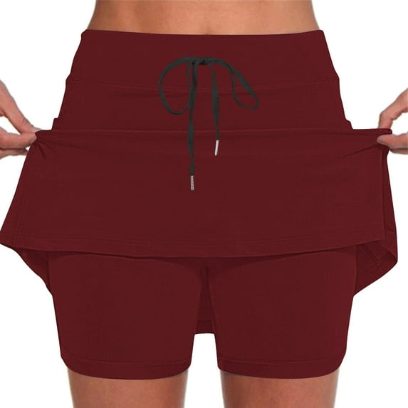 Comfort High Waist Sport Skorts for Women Tummy Control Athletic Shorts with Pockets, Lightweight Golf/Tennis/Yoga Skirt for Casual & Workout
