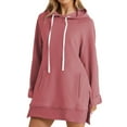 thumbnail image 1 of Comfort Hoodie, Yigetop Fashion Casual Women's Warm Sweatshirt Long Sleeve O Neck Soft Solid Shirt Ladies Winter Sweatshirts Tops Travel Hoodie Pink 3XL, 1 of 9