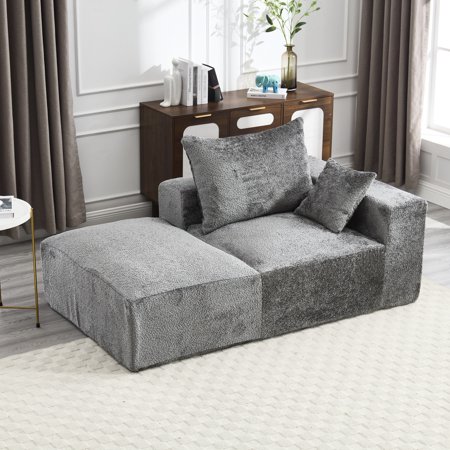 Comfort Living Room Couch With Easy To Move Memory Foam - Deep Seat, Boucle Fabric, Upgraded Chenille, Quick Rebound Apartment Move, Wrinkle