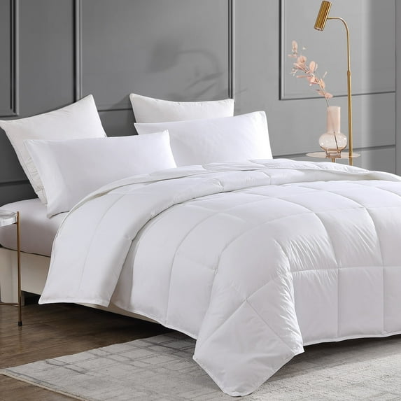 Comfort Mantra All Season Comforter Duvet Insert 100% Cotton, Quilted with Corner Tabs, Hotel Quality Bedding Comforter, Queen, White