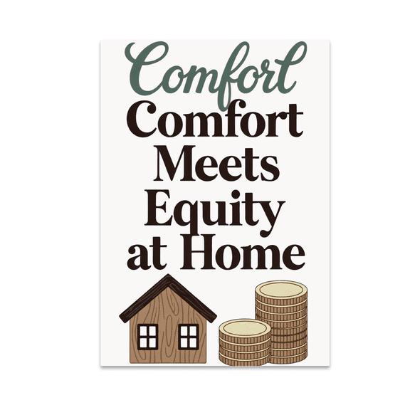 Comfort Meets Equity at Home - Rustic Farmhouse Decor - 13x19 Poster Print