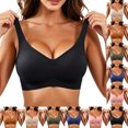 thumbnail image 1 of Comfort No Underwire Seamless Bras for Women,Plus Size Wide Shoulder Strap Breathable Daily Sleep Underwear, 1 of 5