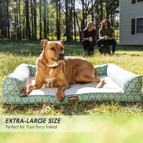Comfort Orthopedic Dog Bed for Large Dogs - Waterproof Sofa Bed with Removable Bolsters & Washable Cover & Nonslip Bottom, Egg Foam Dog Sofa with Enhanced Head and Neck Support