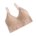 thumbnail image 1 of Comfort Padded Underwire Bra Women Bra Wire-Free Underwear Pullover Bra Everyday Underwear No Underwire Bras V-Neck Pullover Bra Hook and Eye Closure Molded Bra Style Y-430 , Beige One Size, 1 of 2