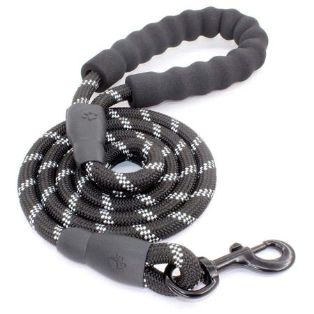 Comfort Padded and Reflective Dog Leash - Black
