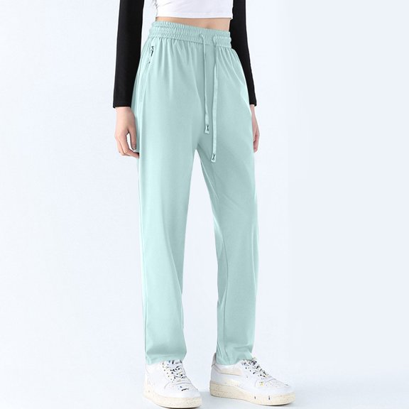 Comfort Pants for Women Stretch Active Pants Ice Silk Comfort Casual Quick Drying Hiking Breathable Pant Green L