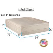 Comfort Pedic PillowTop (Eurotop) Firm Mattress & Low 5" Height Box Spring with Mattress Protector Included - Orthopedic, Plush Knit Cover, Fully Assembled by Dream Solutions USA (Full 54"x75"x11")