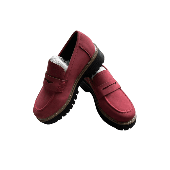 Comfort Platform Loafers for Women, Wide Width Slip-On Shoes with Chunky Heel, Fashion Casual Walking Shoes