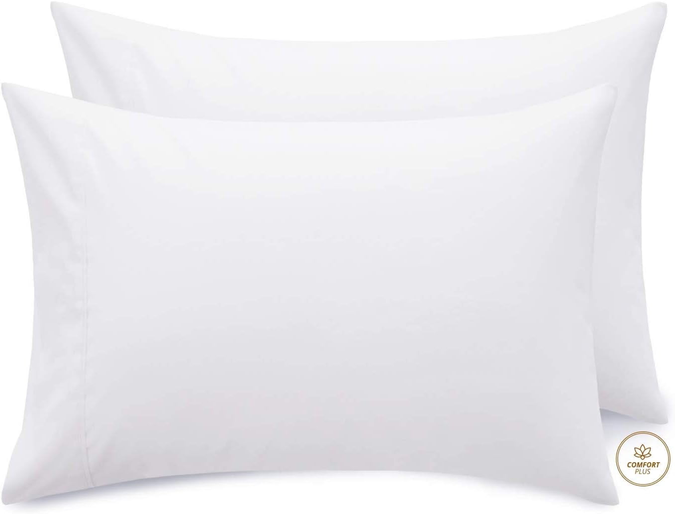 Comfort Plus 1800 Premium Microfiber pillowcases White Queen Pillow Cases Set Of 2