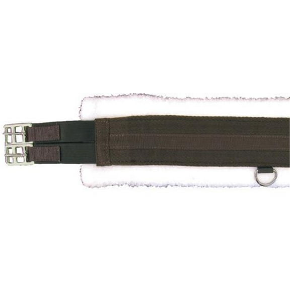 Comfort Plus CLFS48 48 in. Fleece English Girth with Double Elastic - Brown with White
