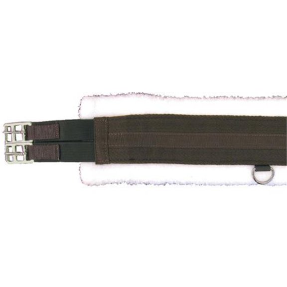 Comfort Plus CLFS50 50 in. Fleece English Girth with Double Elastic - Brown with White