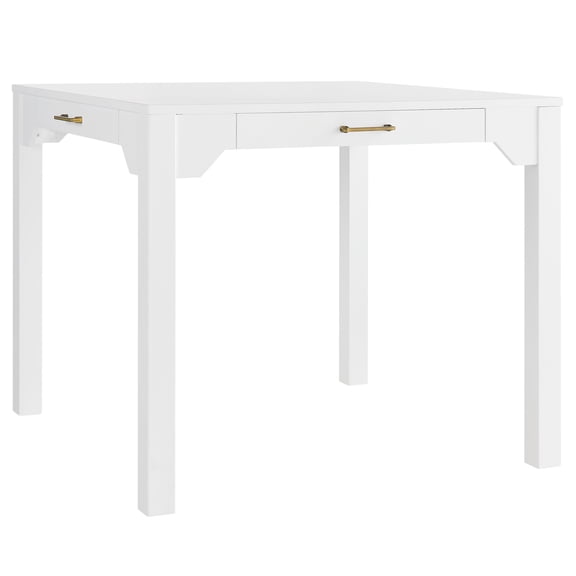 Comfort Pointe Annadale White Wood Square Dining or Mahjong Game Table