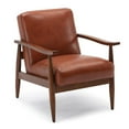 thumbnail image 1 of Austin Caramel Leather Gel Wooden Base Accent Chair, 1 of 9
