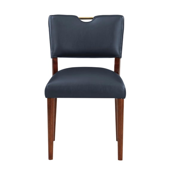 Comfort Pointe Bonito Midnight Blue Faux Leather Dining Chair - Set of 2