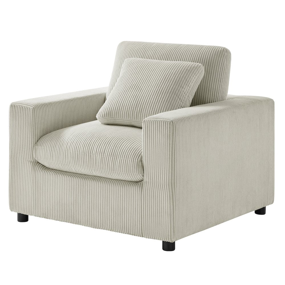 Comfort Pointe Casella Modern Armchair Beige Corduroy Walmart